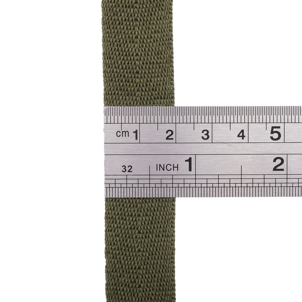 Тесьма (лента) киперная 20 мм / 50 метров, 6 г/м, 100% полиэфир, 24 олива