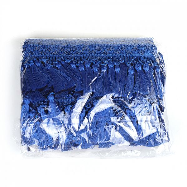 Бахрома отделочная широкая 100.0 мм / 10 метров, с кистями, 6152-0327, цв.6422 синий