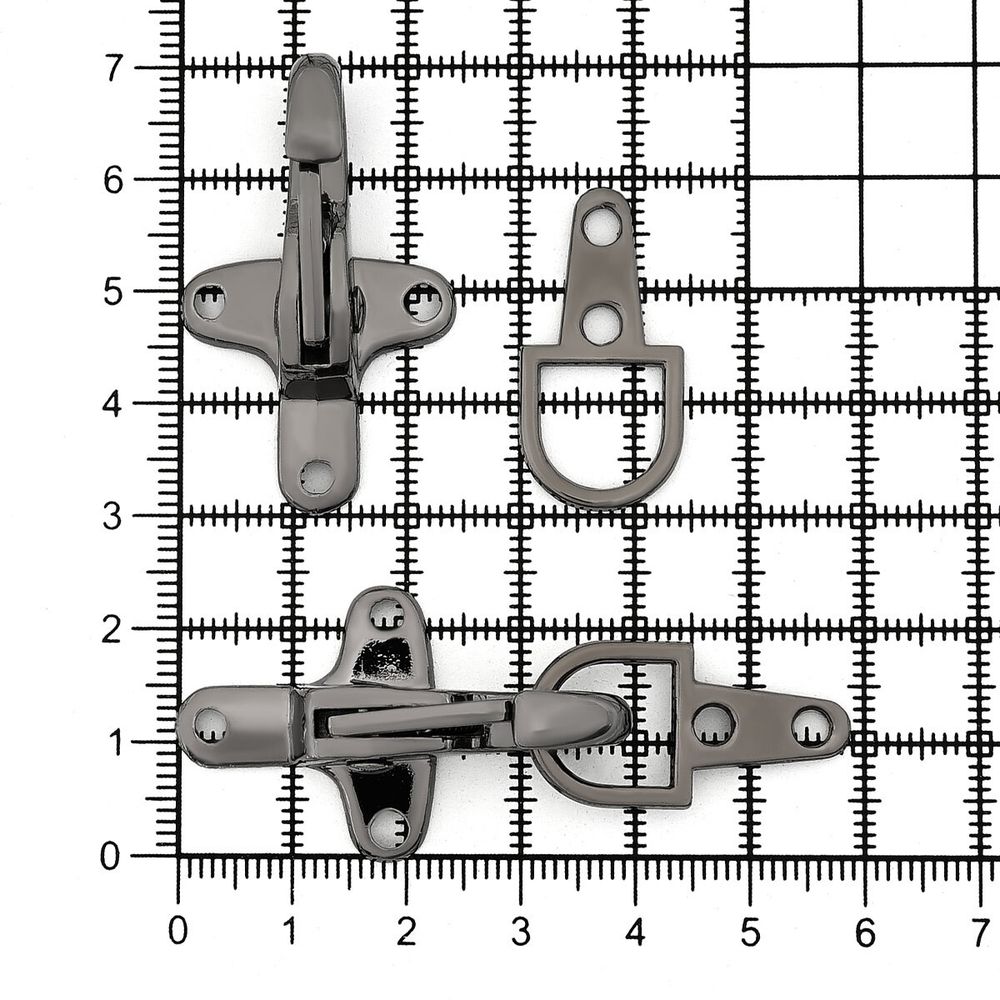 Пряжка-застежка 60х24 мм, металл (Pewter олово (черный никель)), МТ_1875, 6 шт
