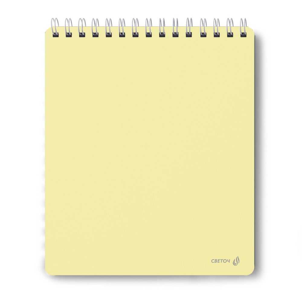 Блокнот с пластиковой обложкой, тиснение серебряной фольгой, 500 мкр, на гребне, A5 60 л., 4 шт, клетка, Ваниль 01038, Светоч 60Б29