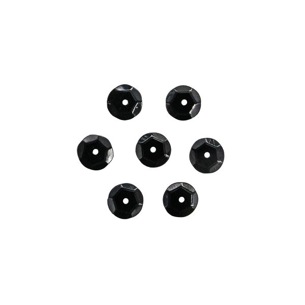 Пайетки граненые 6 мм, упак. 10 гр, Астра, 0109 черный матовый, уп.10 шт