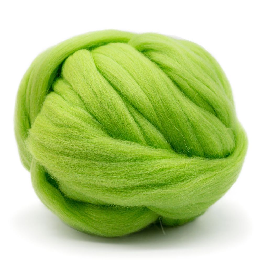 Шерсть для валяния Троицкая, 100% полутонкая шерсть, 100 гр, цв. 41 салатовый