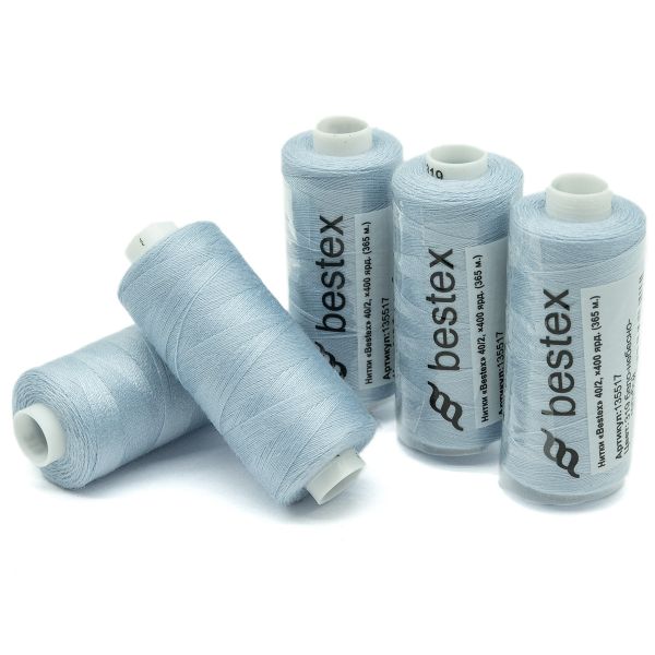 Нитки швейные бытовые Bestex 40/2, 365 м (400 ярд) / 10 кат., 319 нежно-голубой