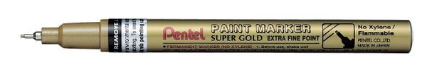 Маркер перманентный Paint 0.6 мм, пулевидный 12 шт, MFP10-X золото, Pentel