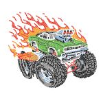 Алмазная (кристальная) мозаика Фрея, постер Монстр Трак 30х30 см