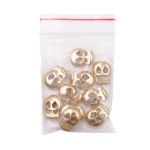 Фиксатор (зажим) для шнура металл 2 отв., 20.5х15.6 мм, ⌀3.5 мм, металл, Gold (золотой), MFR12, 10 шт