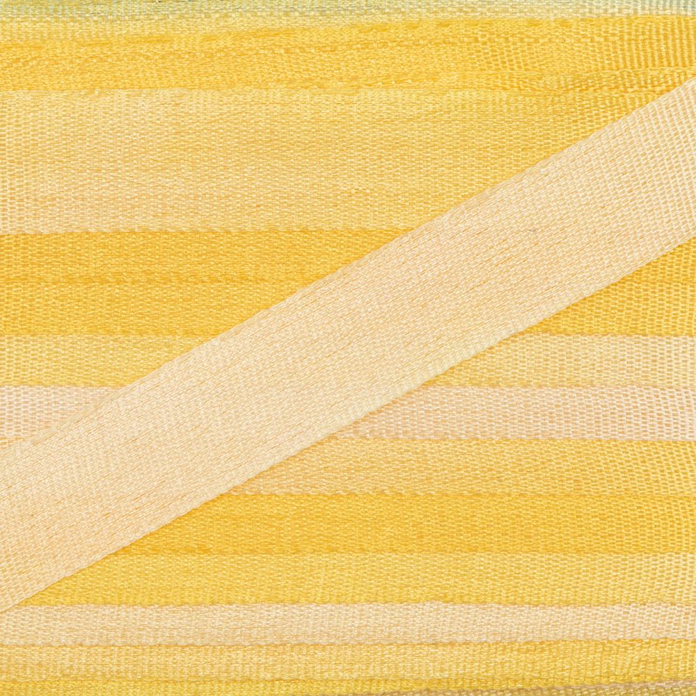 Лента (тесьма) шелковая 7.0 мм / 45.5±0.5 метров, M007 бл.желтый/желтый, Gamma SRM-7