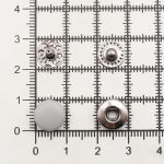 Кнопка Альфа (S-образная) ⌀10.0 мм, ≈144 шт, МЕТАЛЛ, эмаль, 523 св.серый матовый + отв.части чер.никель, ВТ-2, NEW STAR
