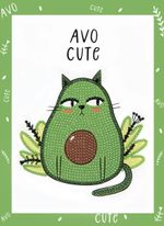 Алмазная (кристальная) мозаика Фрея, мини-картинка АвоКот, 14х19.5 см