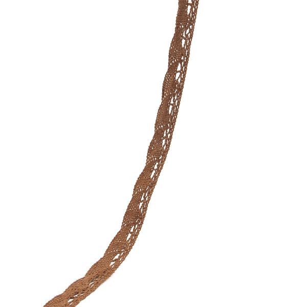 Кружево вязаное (тесьма) хлопковое 20 мм / 9.14 метров, C092 коричневый