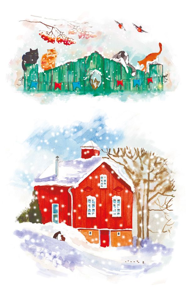 Бумага рисовая 32х22 см, 0007 Деревенские коты, Love2art KPR/R