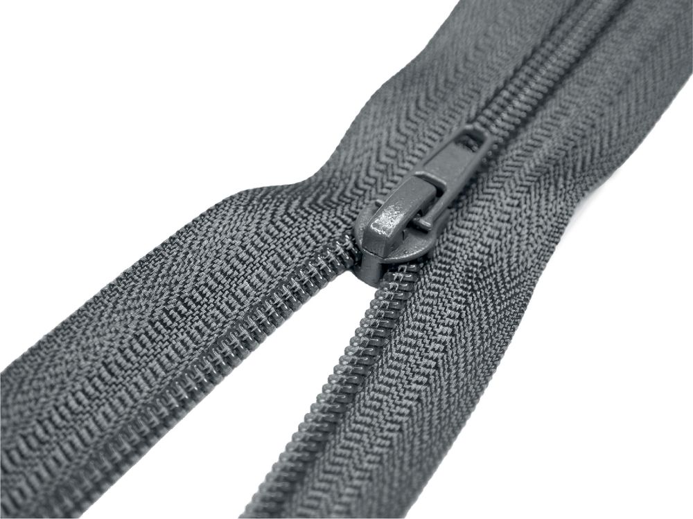 Молния спираль (витая) (цв.SBS) брючная Т4 (4 мм) 1 зам., н/раз., 18 см, автомат, S-155 серый, 2500 шт