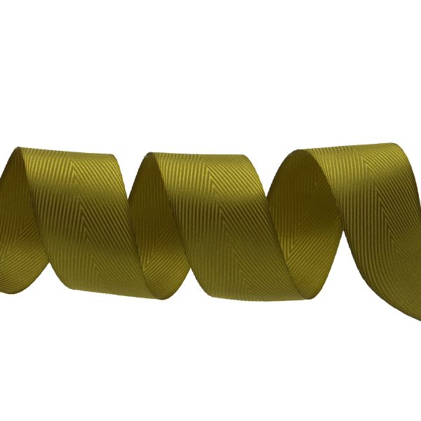 Лента декоративная ёлочка 40.0 мм / 20±1 метров, 73 желто-зеленый