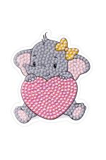 Алмазная (кристальная) мозаика Фрея, магнит Слоник, 7х8.5 см