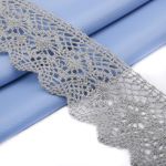 Кружево вязаное (тесьма) хлопковое 60 мм / 25 метров, рис.60.01.198 (серый) С3749Г17