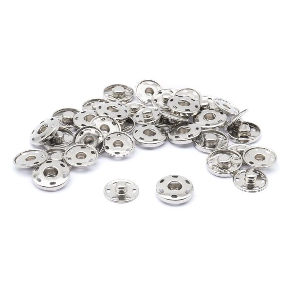 Кнопка пришивная металл ⌀19.0 мм (никель), 20 шт