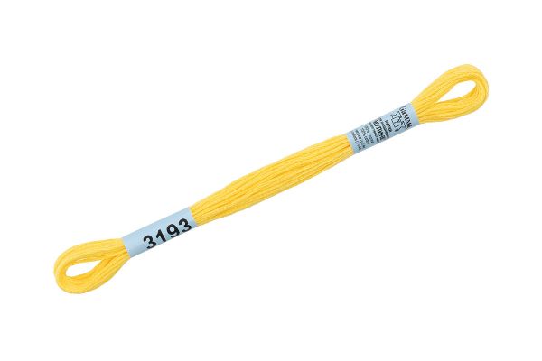 Мулине Gamma 100% хлопок, цв.3193 желтый, 24 мотка по 8 метров