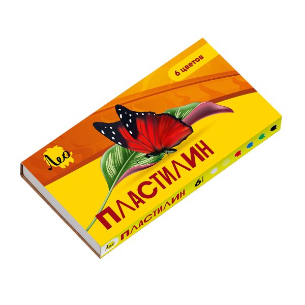 Пластилин классический 120 г, 6 цв, Лео LBMC-0106