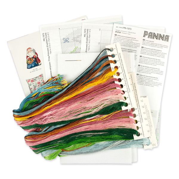 Набор для вышивания нитками Panna, подушка Царевна-лягушка, 37x44 см