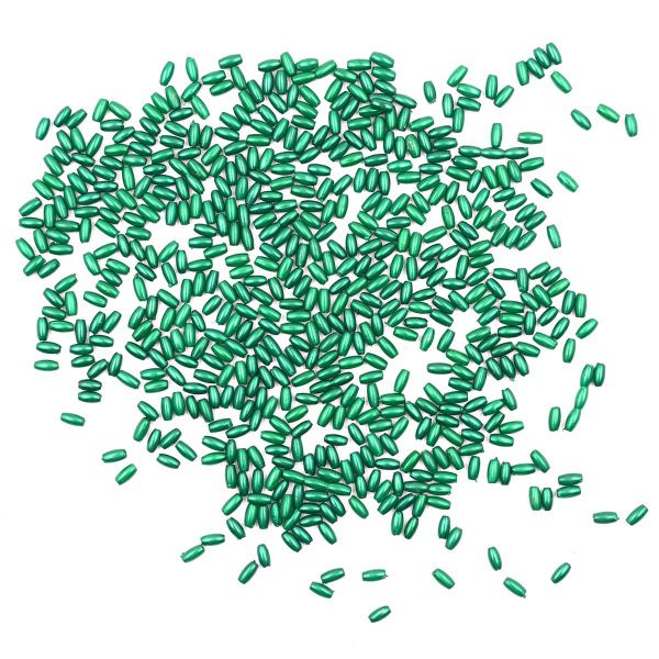 Бусины пластик (жемчуг) 3х6 мм, 15 г, Astra&Craft, J531 зеленый