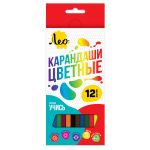 Набор цветных карандашей LNSCP-12 заточенный 8х12 цв, Лео LNSCP-12