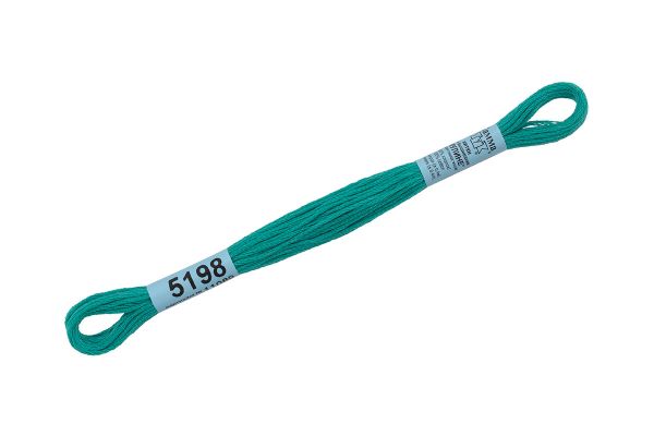 Мулине Gamma 100% хлопок, цв.5198 т.бирюзовый, 24 мотка по 8 метров