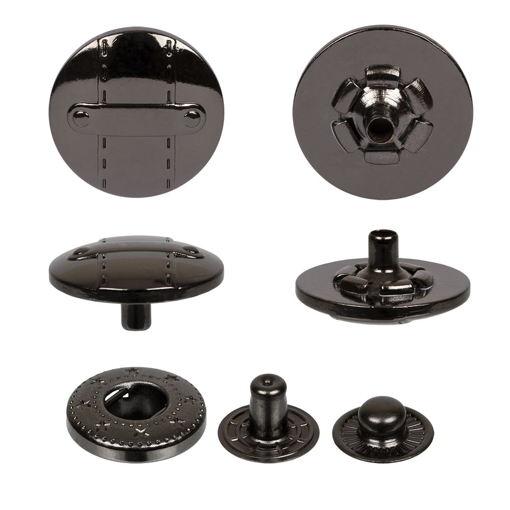 Кнопка Альфа (S-образная) ⌀17.0 мм, 36 шт, металл, нерж., 06 черн.никель, MIKRON JK 010