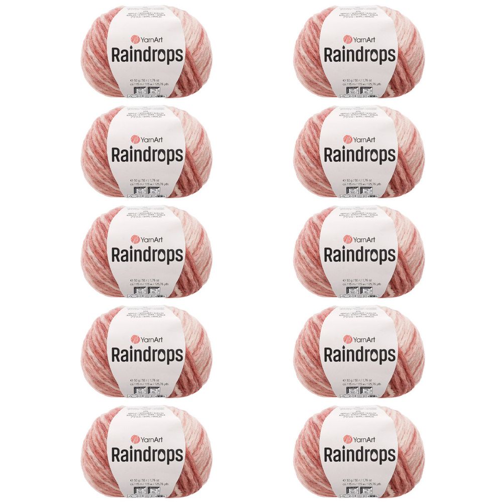 Пряжа YarnArt (ЯрнАрт) Raindrops / уп.10 мот. по 50 г, 115 м, 2905 пыльно-розовый меланж