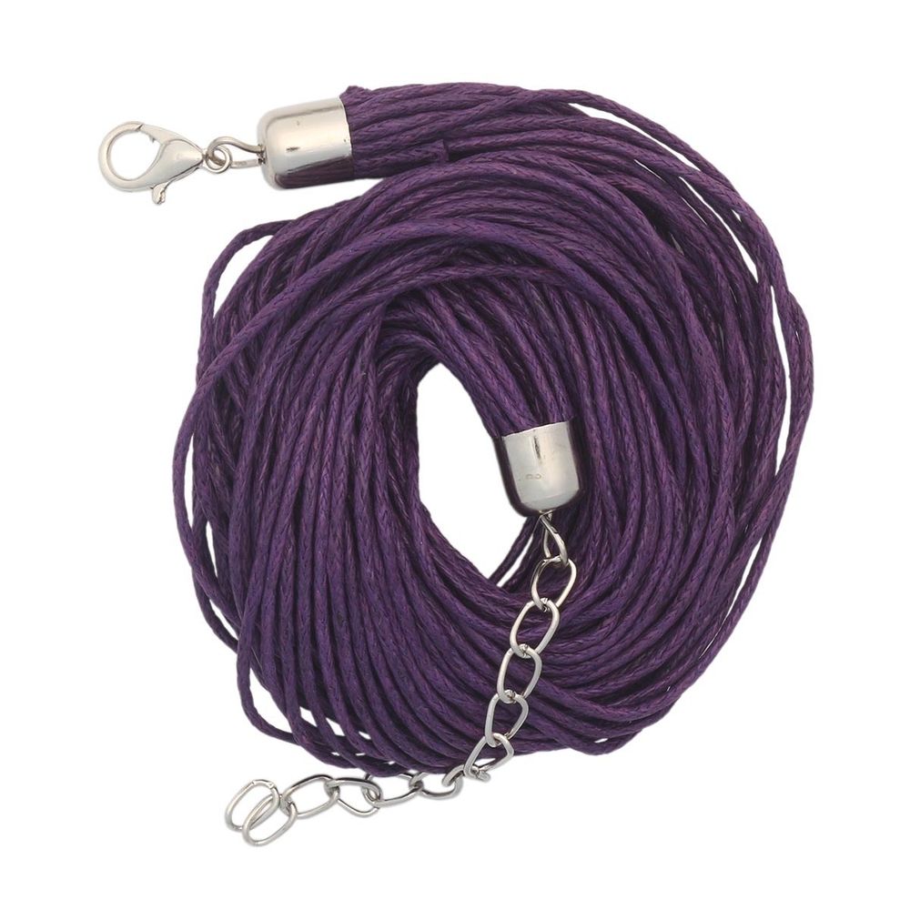 Шнурок для бижутерии вощеный, 38 см, d 1 мм/24 нити, Астра, фиолетовый, 5 упак