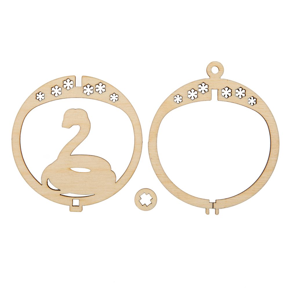 Подвеска объемная Новогодняя фанера ⌀6.38 смх7.48 см, Змея, Mr.Carving КЛ-13