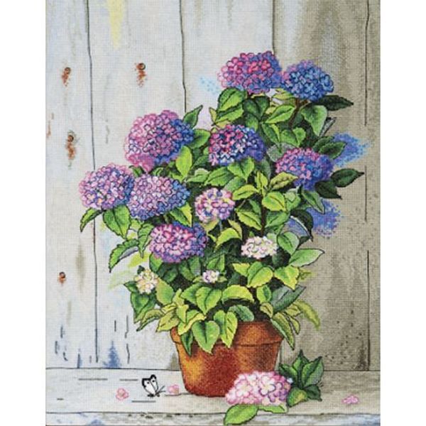 Набор для вышивания нитками Hobby&Pro, Гортензия 30х38см