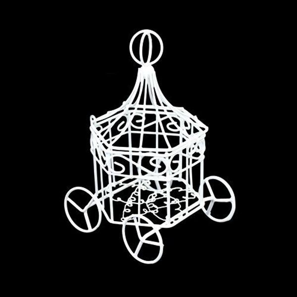 Миниатюра кукольная: Металлическая мини карета, белая 7,5х7х12см, Астра