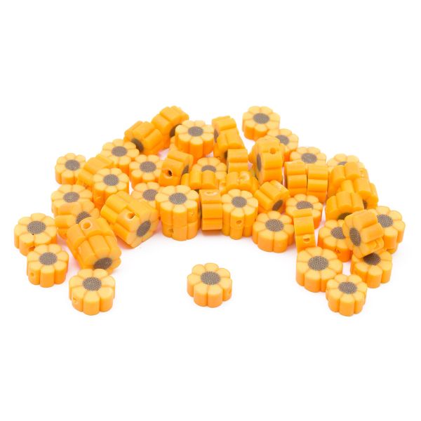 Бусины полимерная глина набор Подсолнух, 50 шт/упак, Astra&Craft, ZZ1329