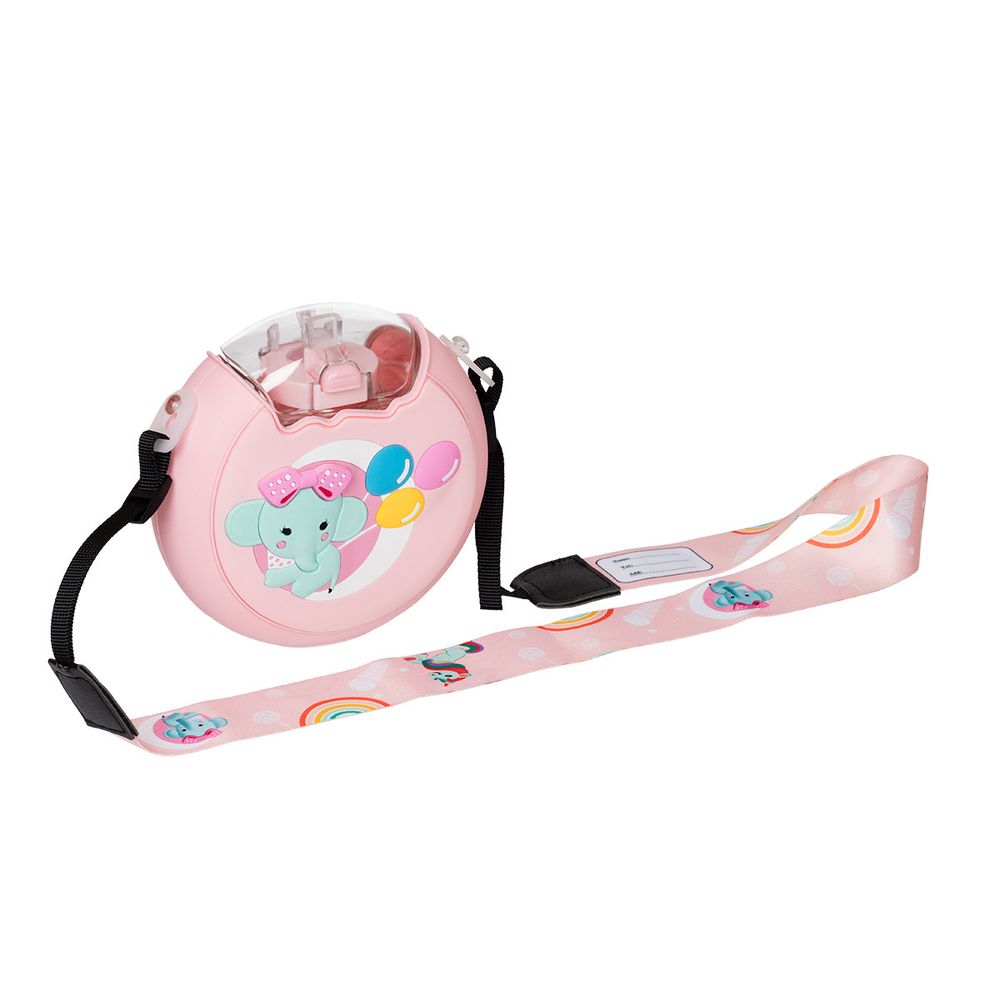 Бутылка пластиковая 380 мл, ⌀14 см, №03 розовый/слон, Lol&Pop LLP-011