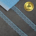 Кружево отделочное в стиле "трикотаж" 12 мм / 9.14 метров, TBY 150-2, цв.05 голубой