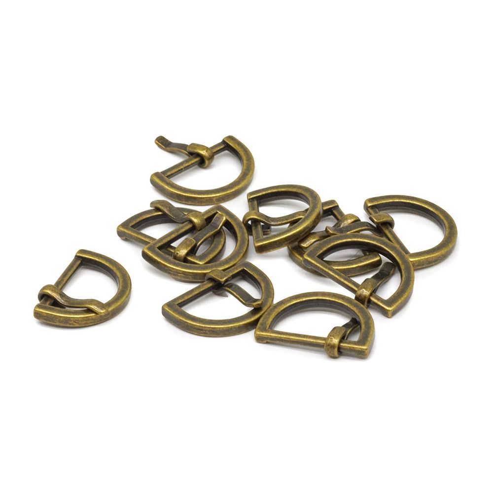 Пряжка ременная металл 15 мм (внешн. 20х14 мм), 10 шт, полукольцо, BIG