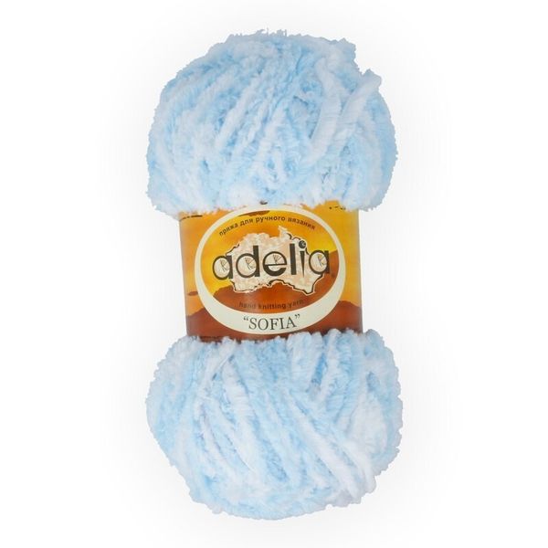 Пряжа Adelia Sofia / уп.10 мот. по 50г, 90м, 03 голубой/белый