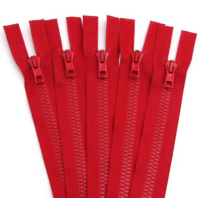 Молния трактор Arta Т6 (6 мм) 2 зам., разъем., 75 см, цв. 008 красный, уп.5 шт