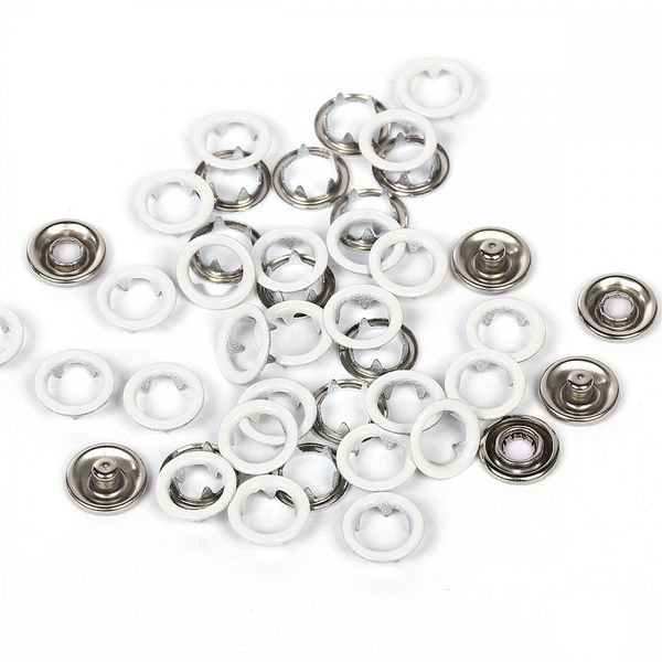 Кнопка рубашечная (джерси) открытая ⌀9.5 мм, НЕРЖ.СТАЛЬ, 101 белый, 500шт, TBY