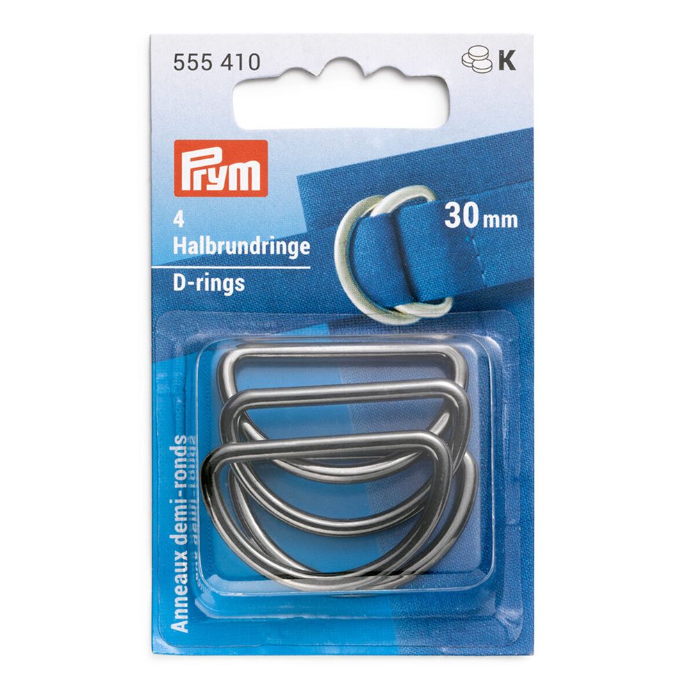 Полукольцо литое металл внутр. 30 мм (внешн. 37х22 мм), 4 шт, цв.оружейн.металл, Prym