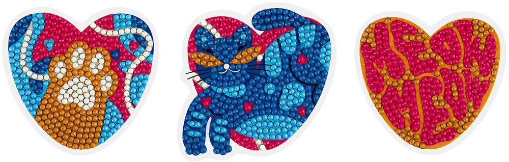 Кристальная (алмазная) мозаика Фрея ALVM-305, набор магнитов, Мяу граффити, 8х7.5 см