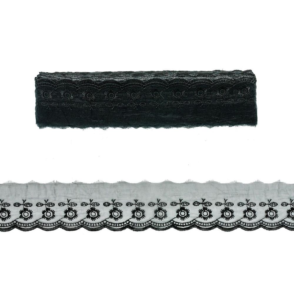 Кружево капроновое 53 мм / 13.71м, цв.черный