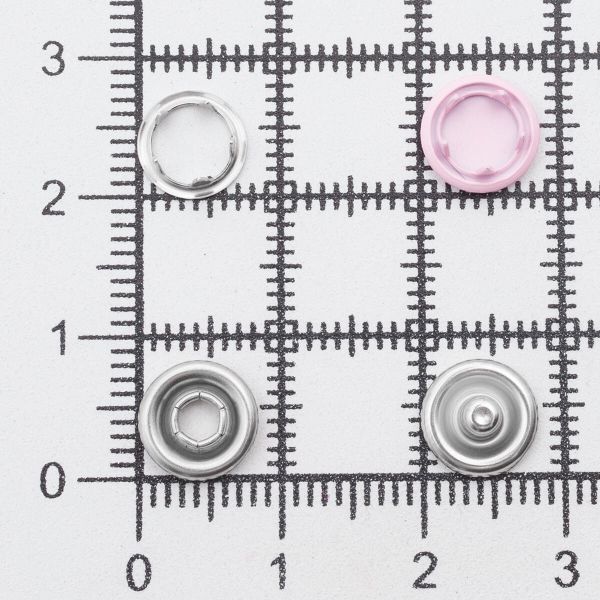 Кнопка рубашечная (джерси) закрытая ⌀7.8 мм, ≈1440 шт, МЕТАЛЛ, эмаль, 133 розовый, NEW STAR
