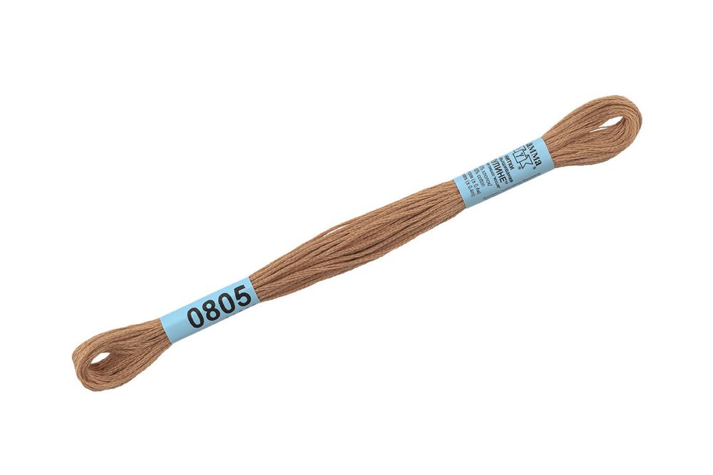 Мулине Gamma 100% хлопок, цв.0805 т.бежевый, 24 мотка по 8 метров