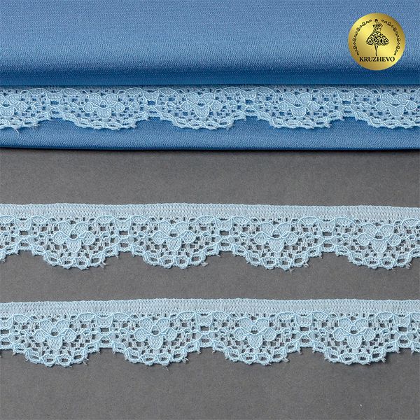 Кружево эластичное (стрейч) 15 мм / 5 метров, TBY.8031, цв.F183 голубой