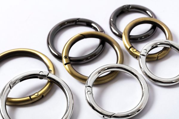 Карабин металл кольцо ⌀25.0 мм (34 мм), 10 шт, 02 черн.никель, Gamma GH-225