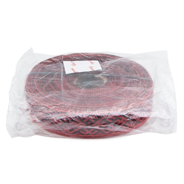 Лента (тесьма) жаккардовая 24.0 мм / 25±1 метров, Славянский орнамент Оберег, рис. 9708 (красный/черный) С3772Г17