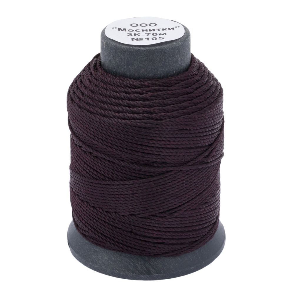 Нитки капроновые 3К 70м, 105 темно-коричневый, 9 катушек