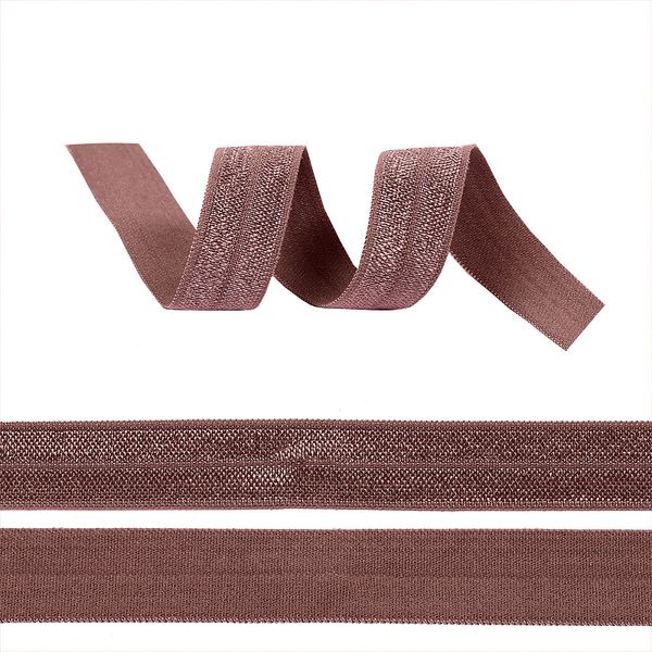 Резинка бельевая (окантовочная) блестящая 15.0 мм / 50 метров, Б.885L, L885 кофейно-розовый