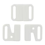 Застежки для купальника (бикини) пластик 12.0 мм, 100 шт, белый, Протос